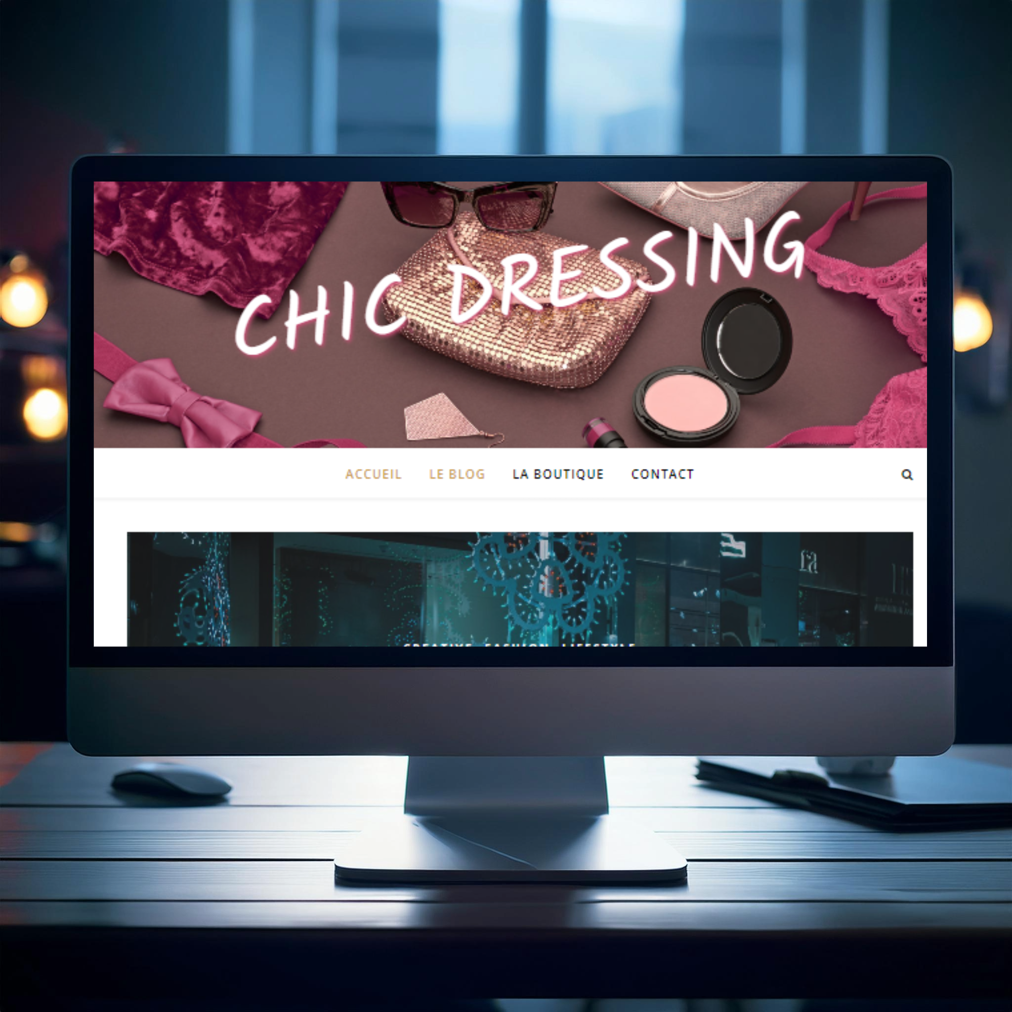 Mockup du site Chic Dressing de Nicolas Bidois Développeur WordPress