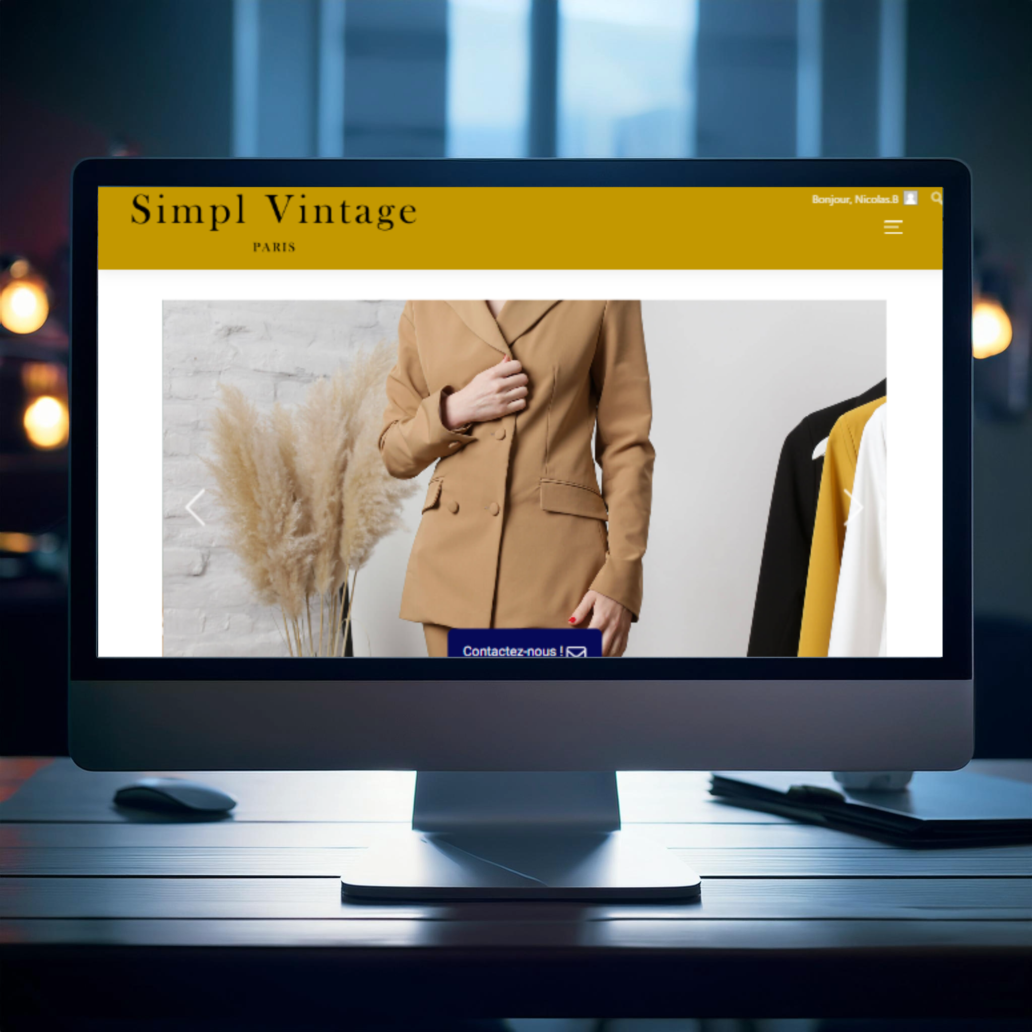 Mockup du site Simpl Vintage de Nicolas Bidois Développeur WordPress